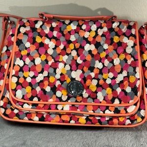 Vera Bradley Pixie Confetti (or Pixie Blooms) cotton turnlock crossbody purse